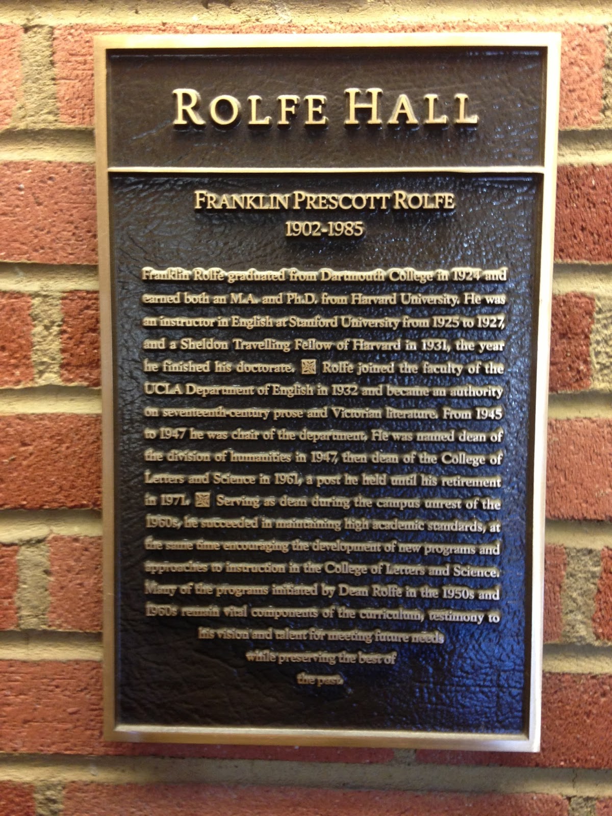 UCLA Faculty Association The Mysteries of Rolfe