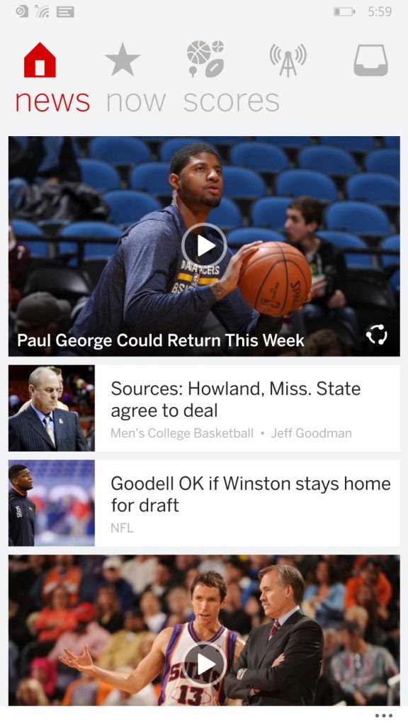 Introducing the all-new ESPN app for Windows Phone