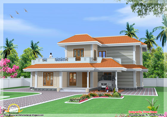 2666 Square Feet 4 bedroom indian model house - May 2012