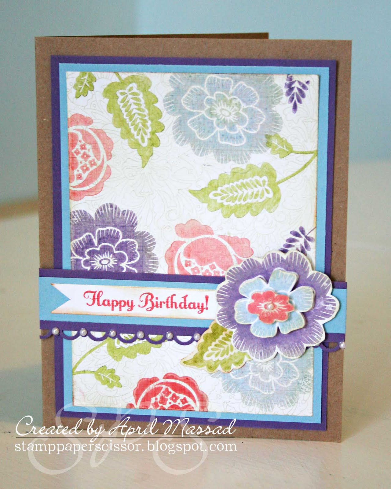 {Stamp} Paper Scissors Happy Birthday with Glossy Cardstock