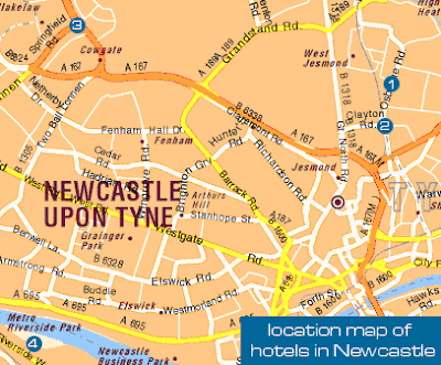 Street map Newcastle UK
