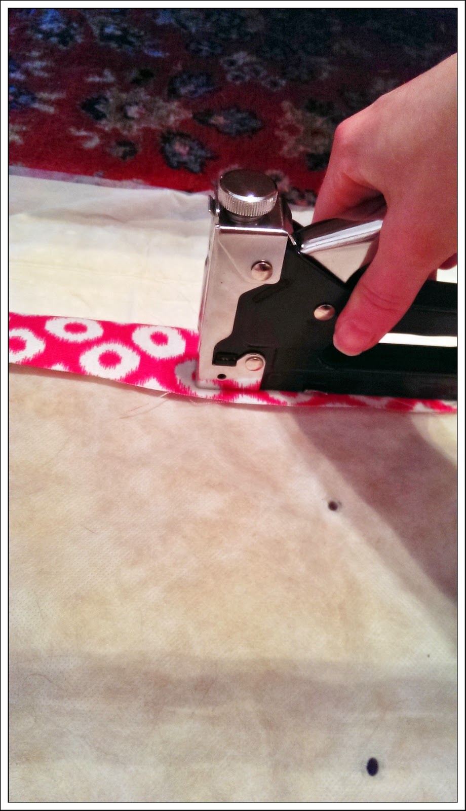 Megmade Creations How to Reupholster, Recover Ottoman, Footstool with Buttons EASY!!!!