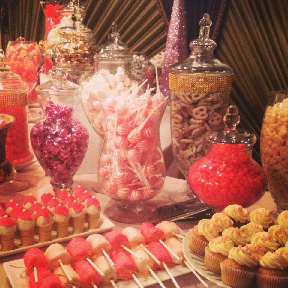 Pink, Blush, Ivory, White, Gold, Silver, Bling Wedding Candy & Dessert