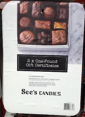 See's Candies 2-One pound Certificates: practical when buying chocolates as gifts during Christmas