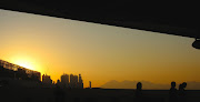 Sunset from the outdoor terrance of Spasso in TST, Hong Kong (happy bird tst sunset)