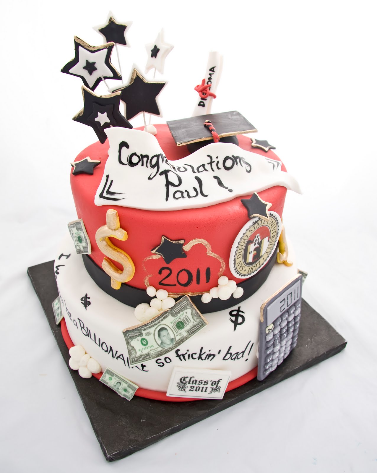 The Crimson Cake Blog Graduation Cake