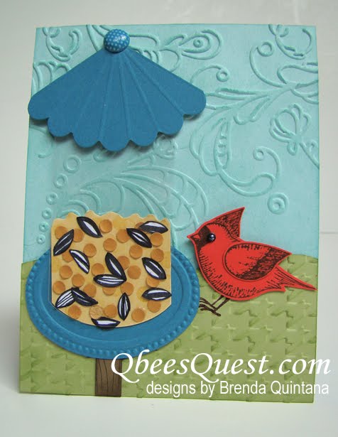 Qbee S Quest Cardinal Birdfeeder Card