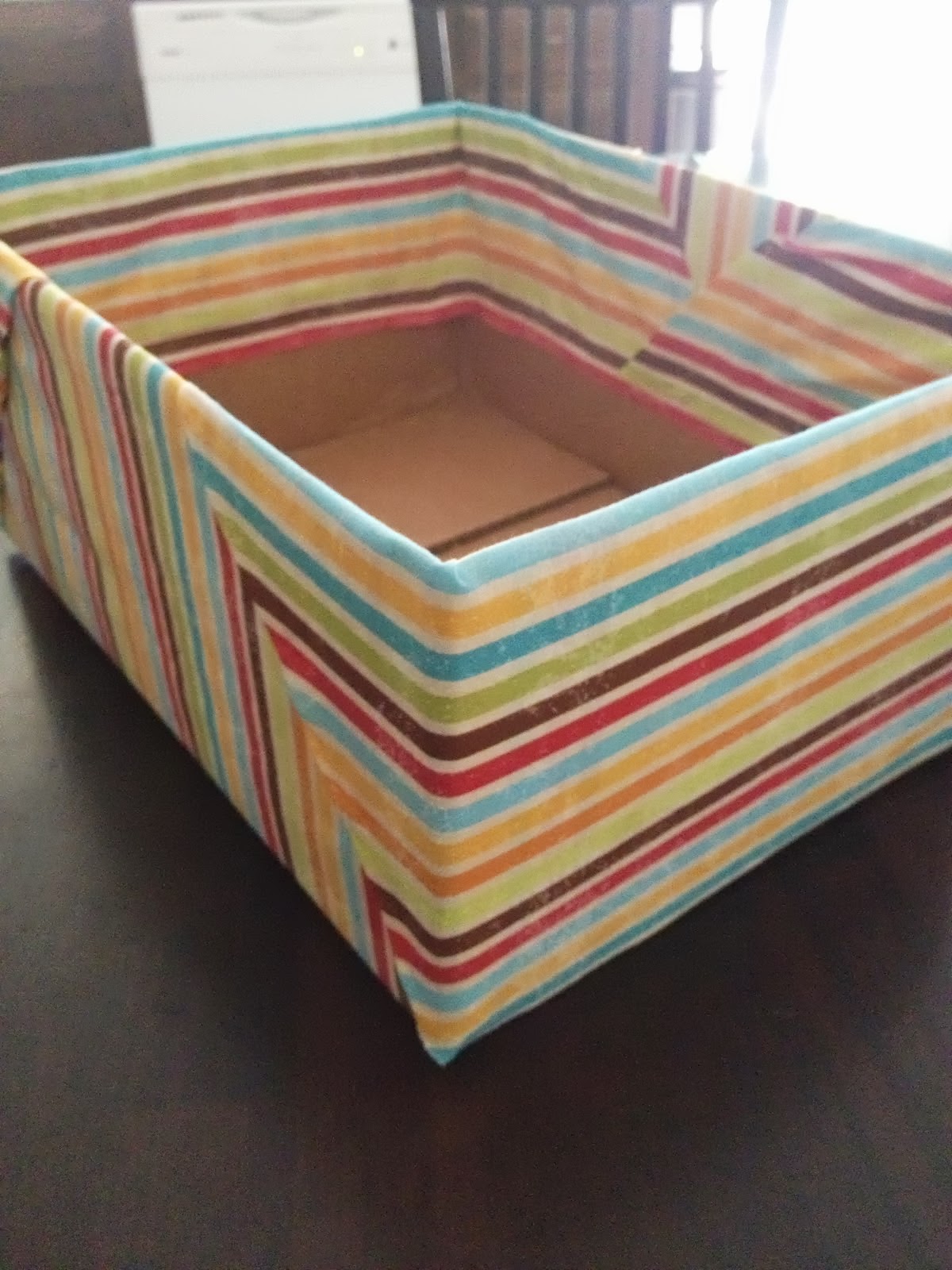 Mothering with Creativity DIY File Folder Box (Using Fabric & an Old Box)