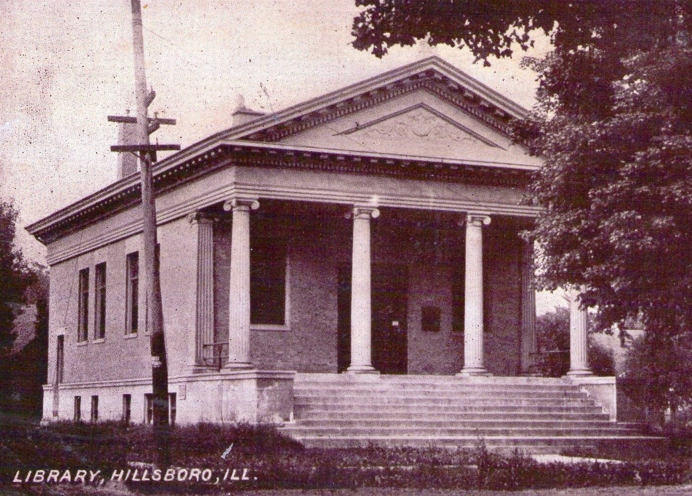 Library Postcards 1912, Public Library, Hillsboro, Illinois