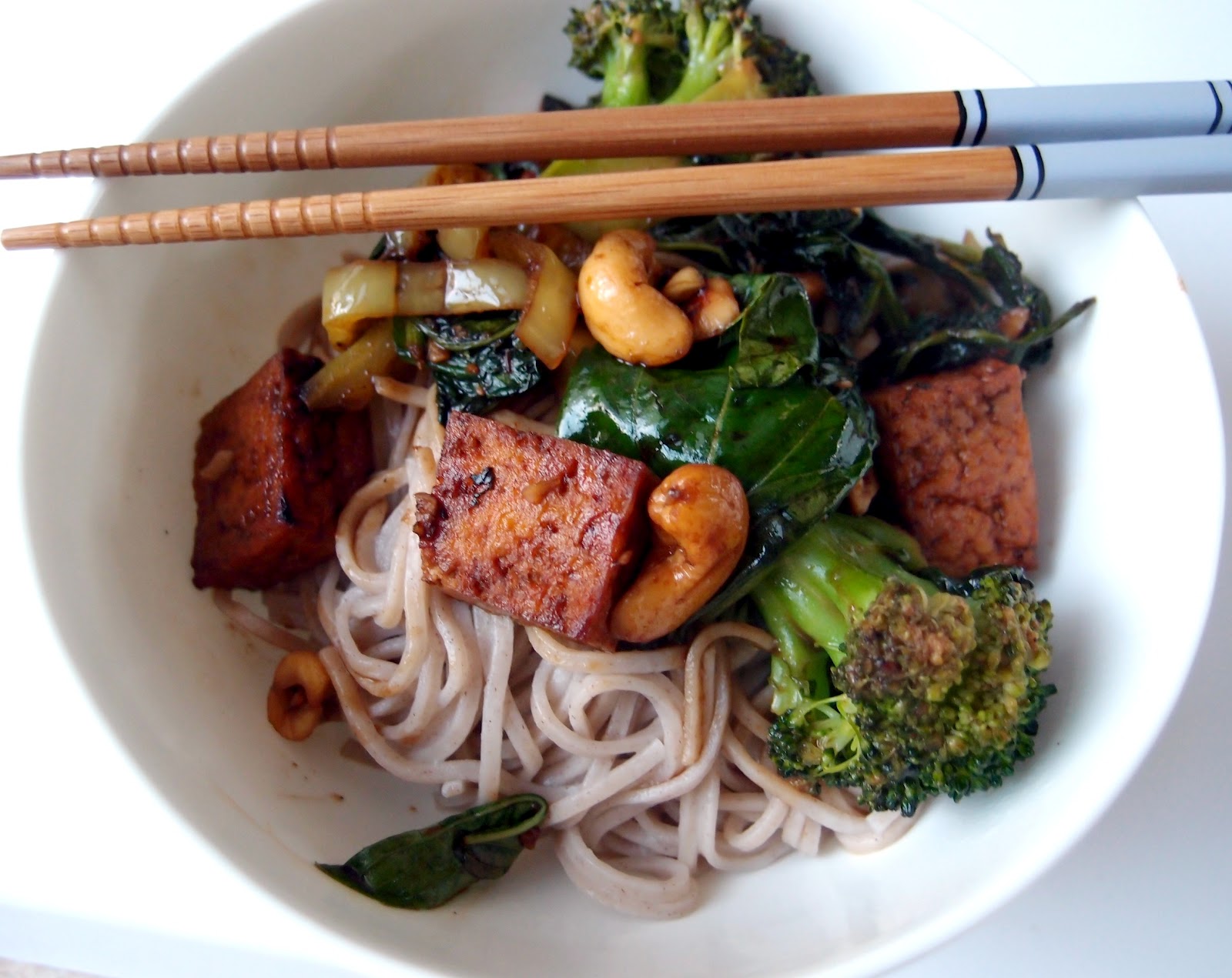 Milk and Honey StirFried Tofu and Broccoli with Soba Noodles