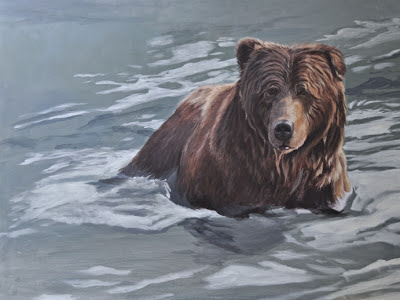 My Painted Life: Grizzly Bear Wildlife Painting Demo - Day 2