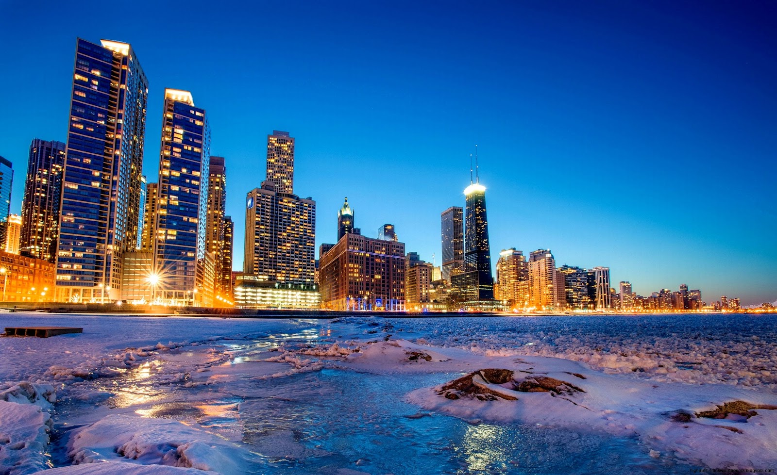 Winter Chicago Skyline Desktop Winter Chicago Skyline Desktop