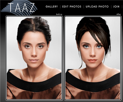 Taaz virtual makeover and hairstyles