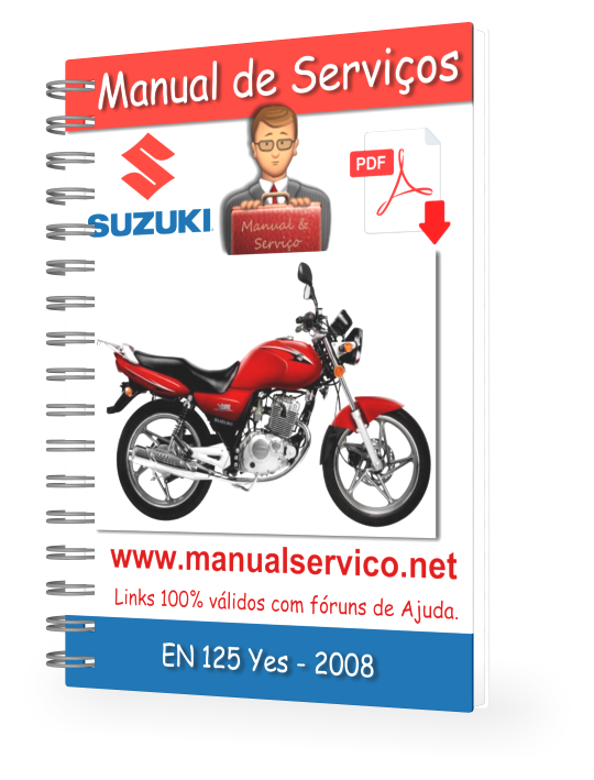 Manual de Serviços Suzuki EN 125 Yes 2008 Manual e Serviço