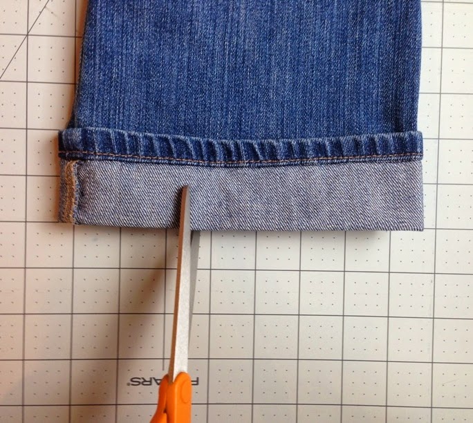 Create Kids Couture Shortening Jeans using the Original Hem