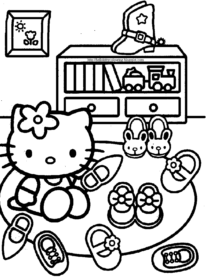 COLORING PICTURE OF HELLO KITTY