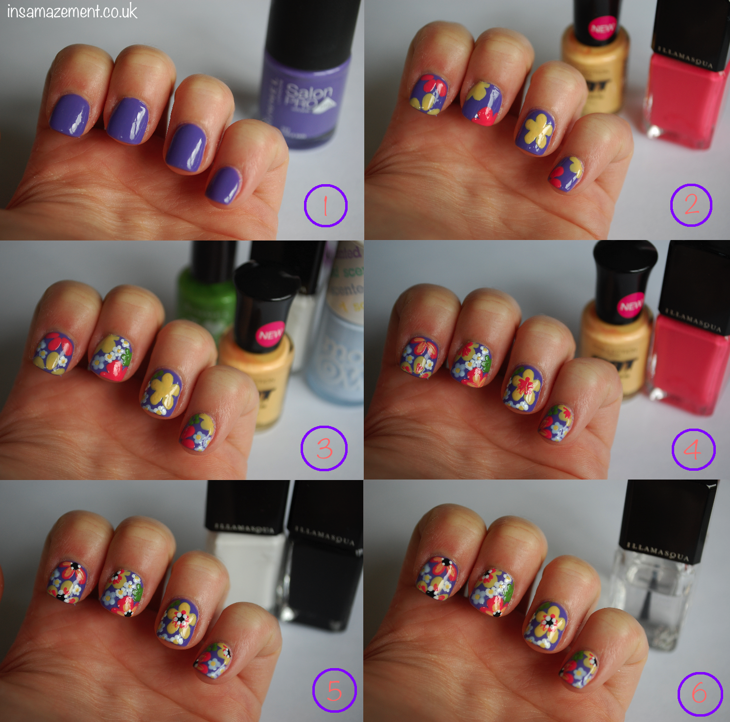 Tropical Floral Nail Art Tutorial Step By Step