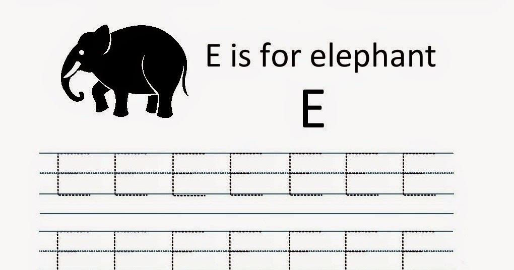 Kindergarten Worksheets: Printable Tracing Worksheets - Alphabet E