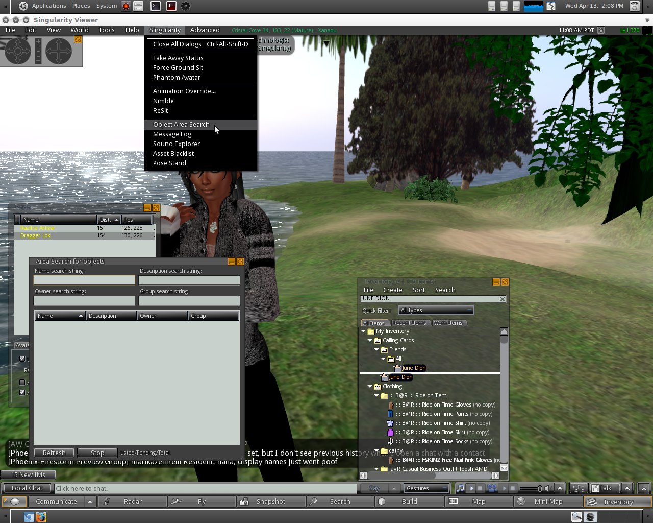The Virtual World Technologist The Singularity Viewer 1.5.6.1 for
