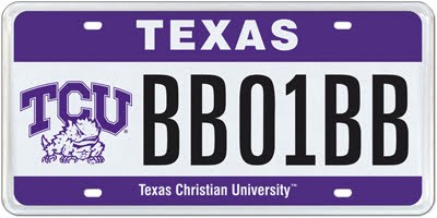 Tcu License Plate