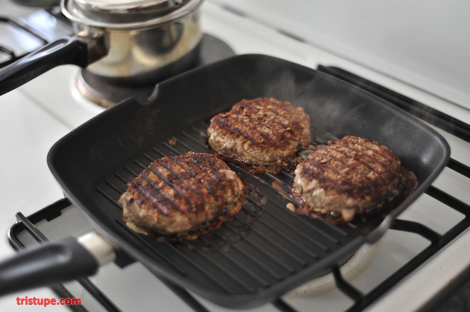Homemade Burger With Homemade Charcoal Bread