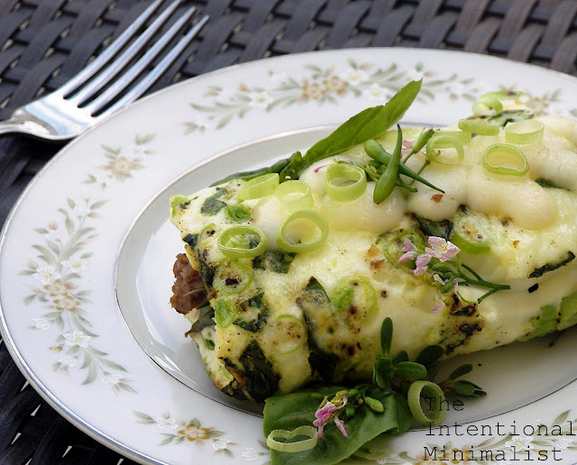 The Intentional Minimalist Purslane and Wild Ramp Omelette Bake