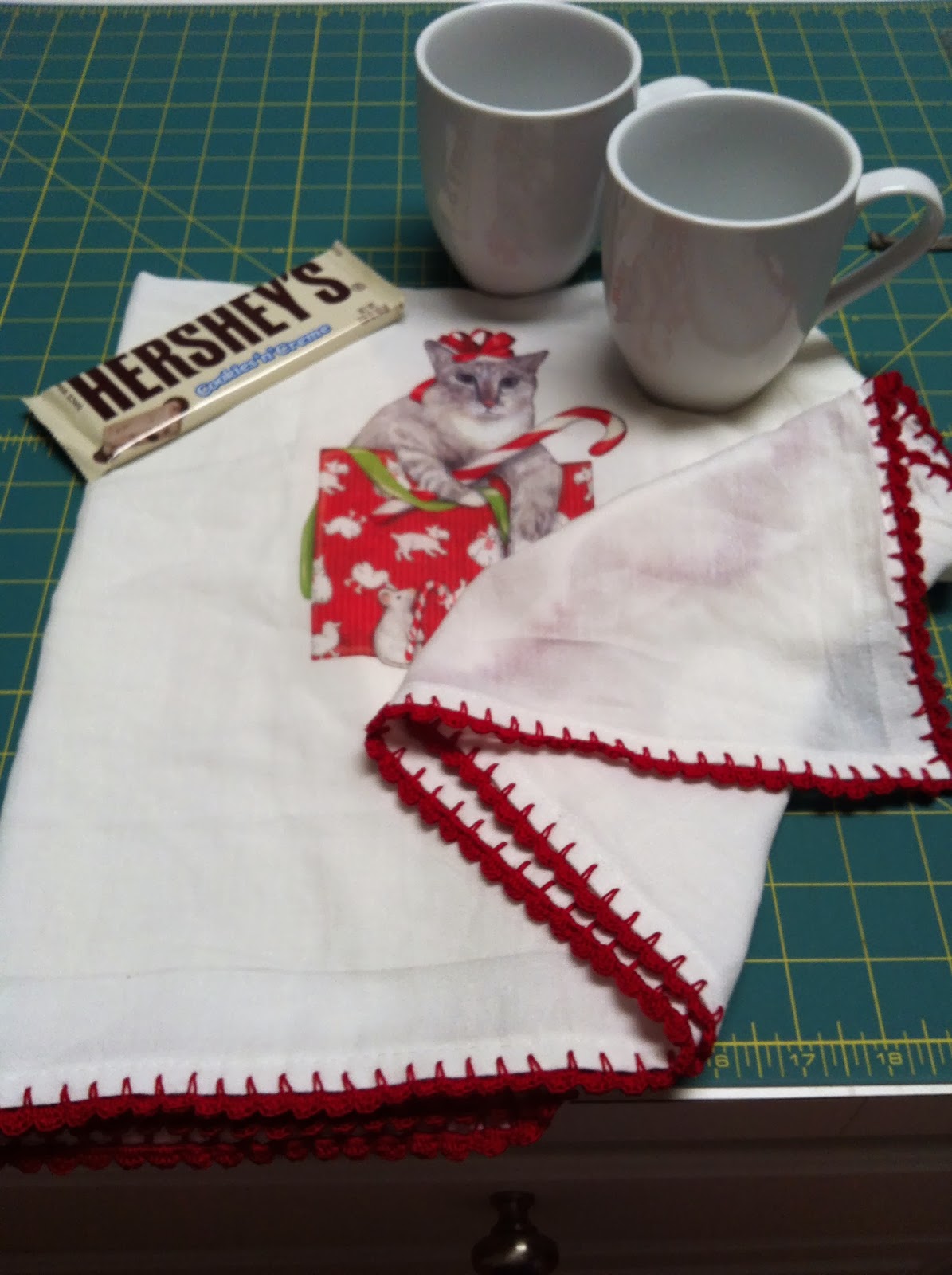 Ramblings of a quilter Crochet Edging for Flour Sack Tea Towel