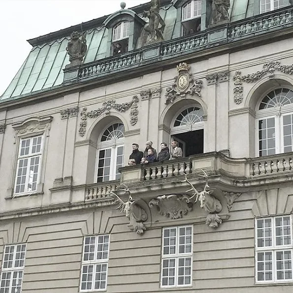 Crown Prince Frederik and Crown Princess Mary, with their four children, Prince Christian,Prince Vincent, Princess Josephine and Princess Isabella