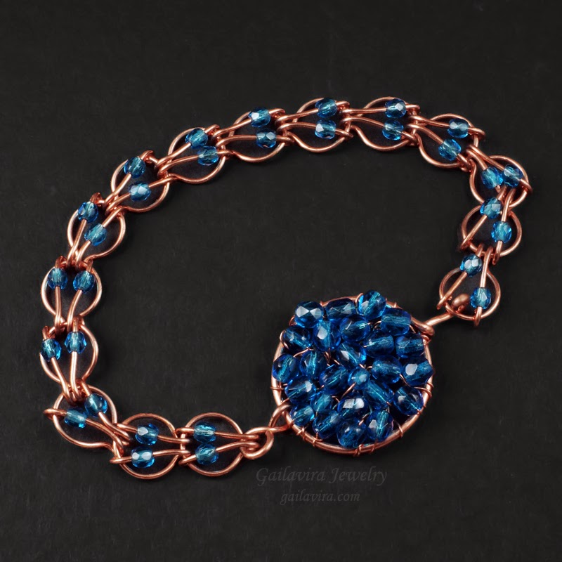 Gailavira Handcrafted Artisan Jewelry Beaded Hoop Link Bracelet