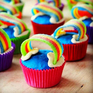 cupcake de arco iris