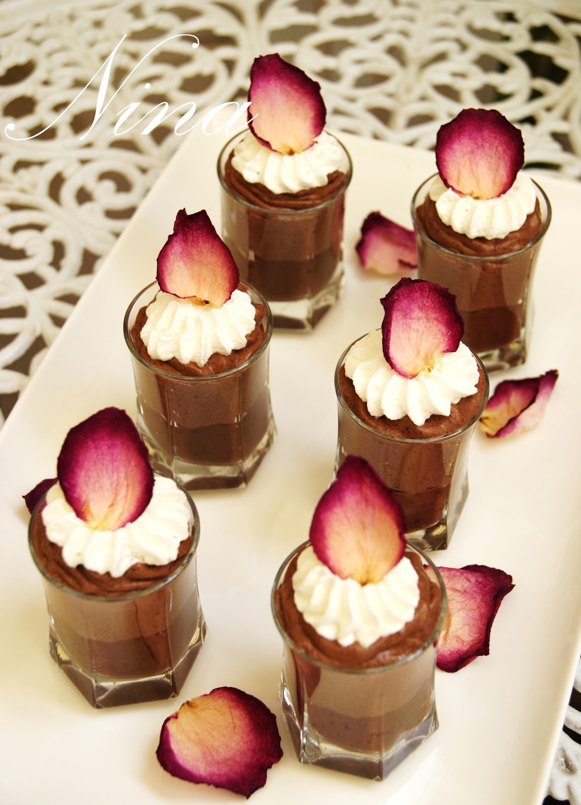 NINA'S RECIPES..... DOUBLE CHOCOLATE MOUSSE DESSERT SHOTS