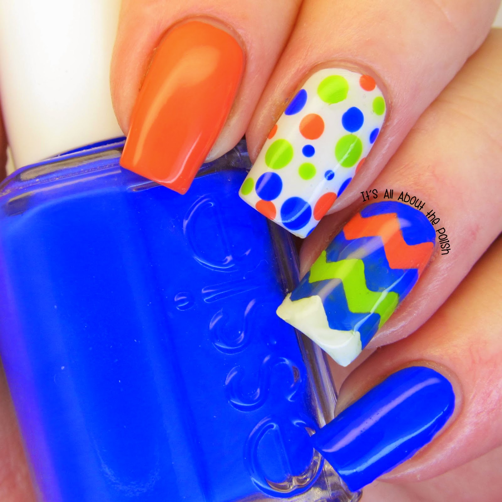 It's all about the polish: Bright and Quirky nail design 