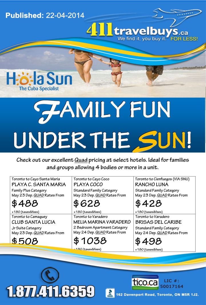 Hola Sun 411 travel buys Blowout Sale 411travelbuys.ca