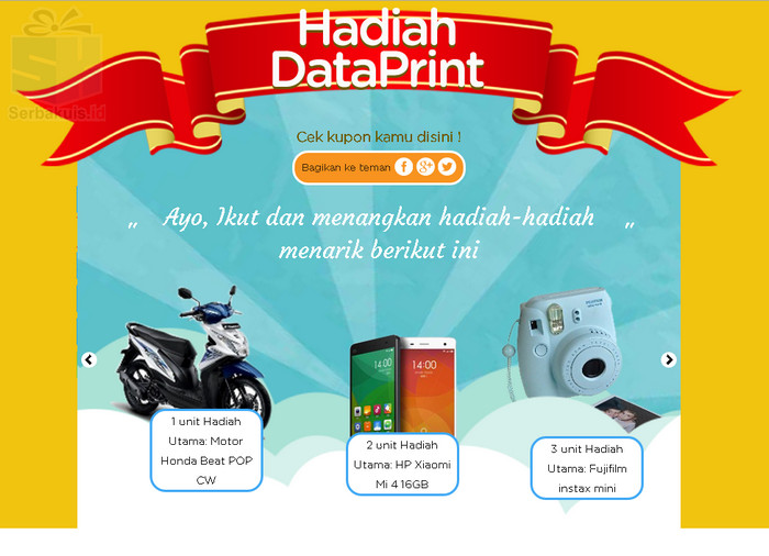 Promo Hadiah Dataprint 2016 Berhadiah Honda Beat POP Promo Hadiah Dataprint 2016 Berhadiah Honda Beat POP