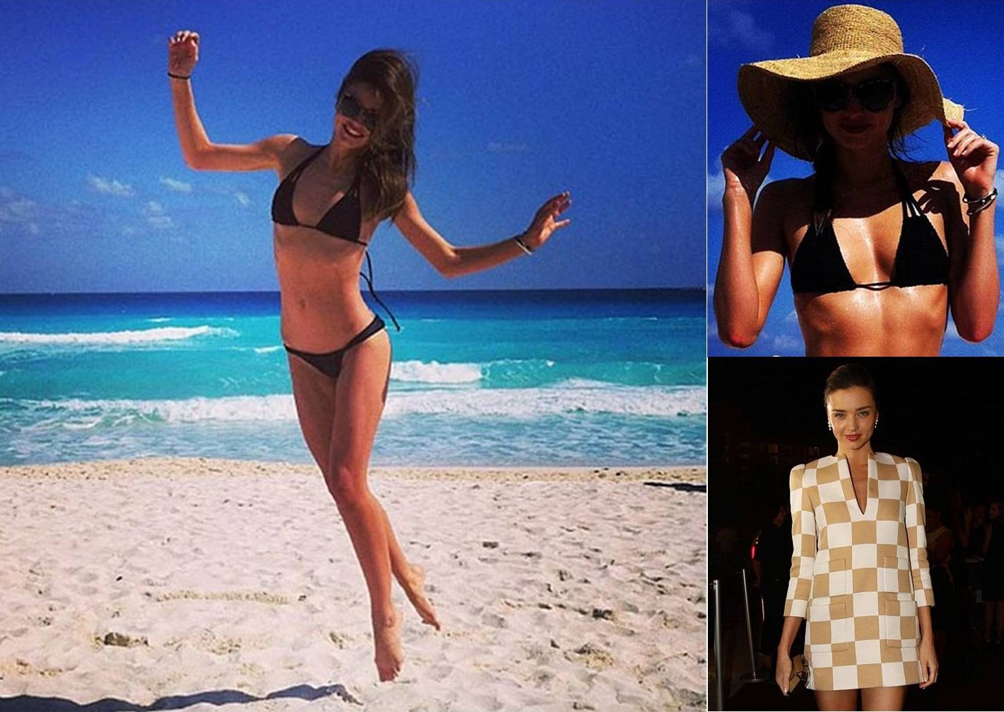 Retro Bikini Miranda Kerr Show Off Black Bikini At Cancun Mexico The