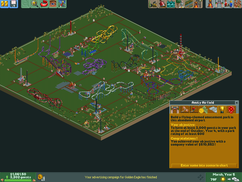 Bumbly Bazaar/Scenario Guide, RollerCoaster Tycoon