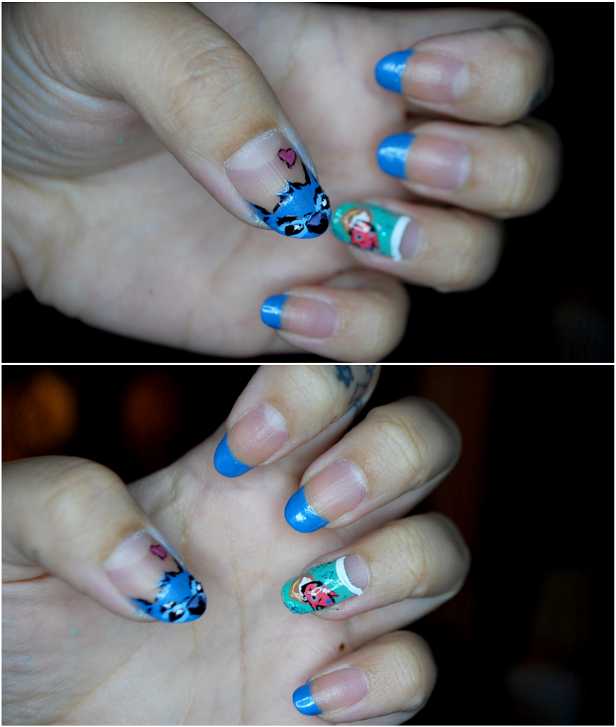 Lilo and Stitch nails.