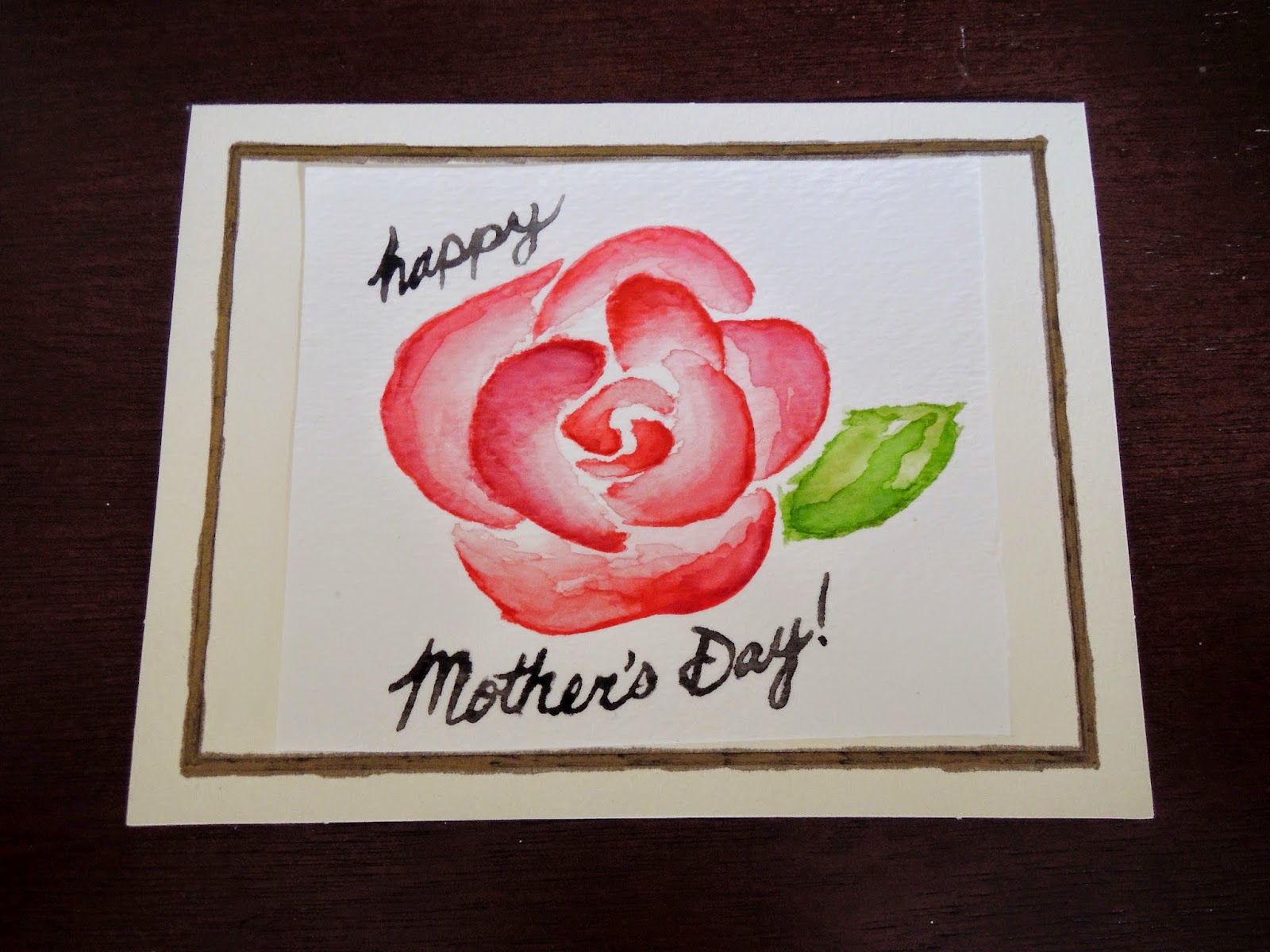 Holly Goes Lightly Mother's Day Watercolor Rose Card