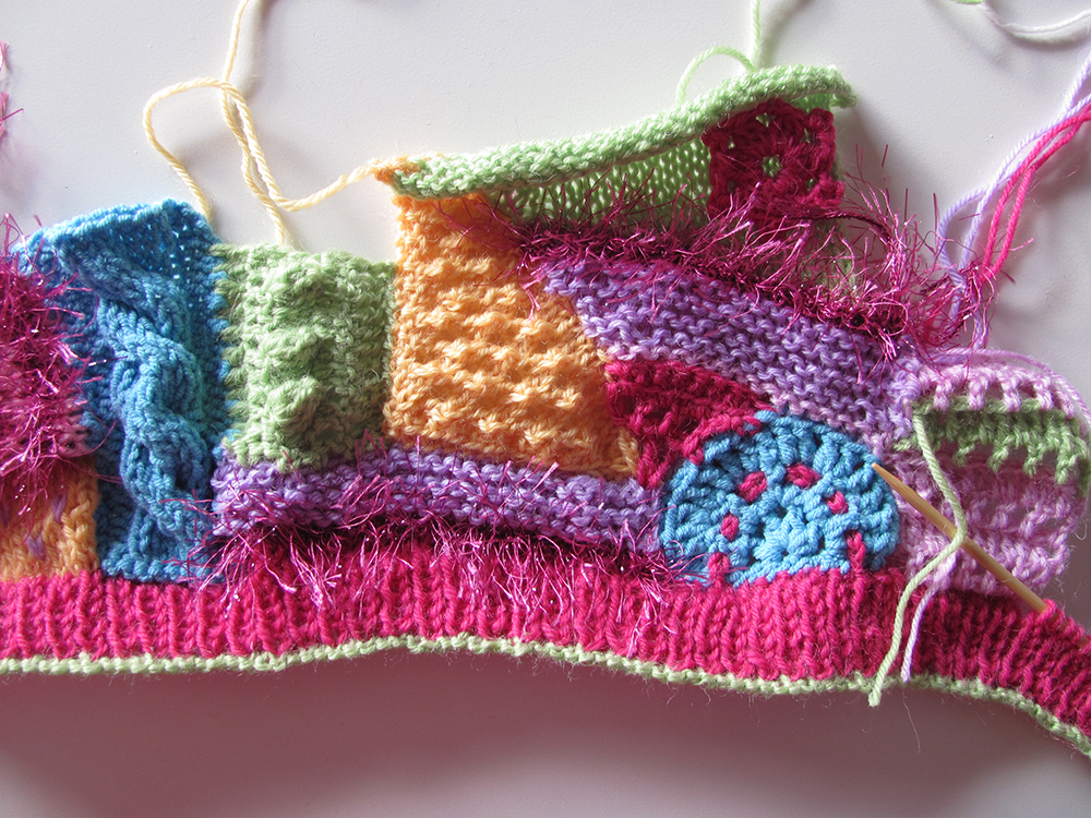 Purple crafts: Little girls hat in freeform knitting/crochet