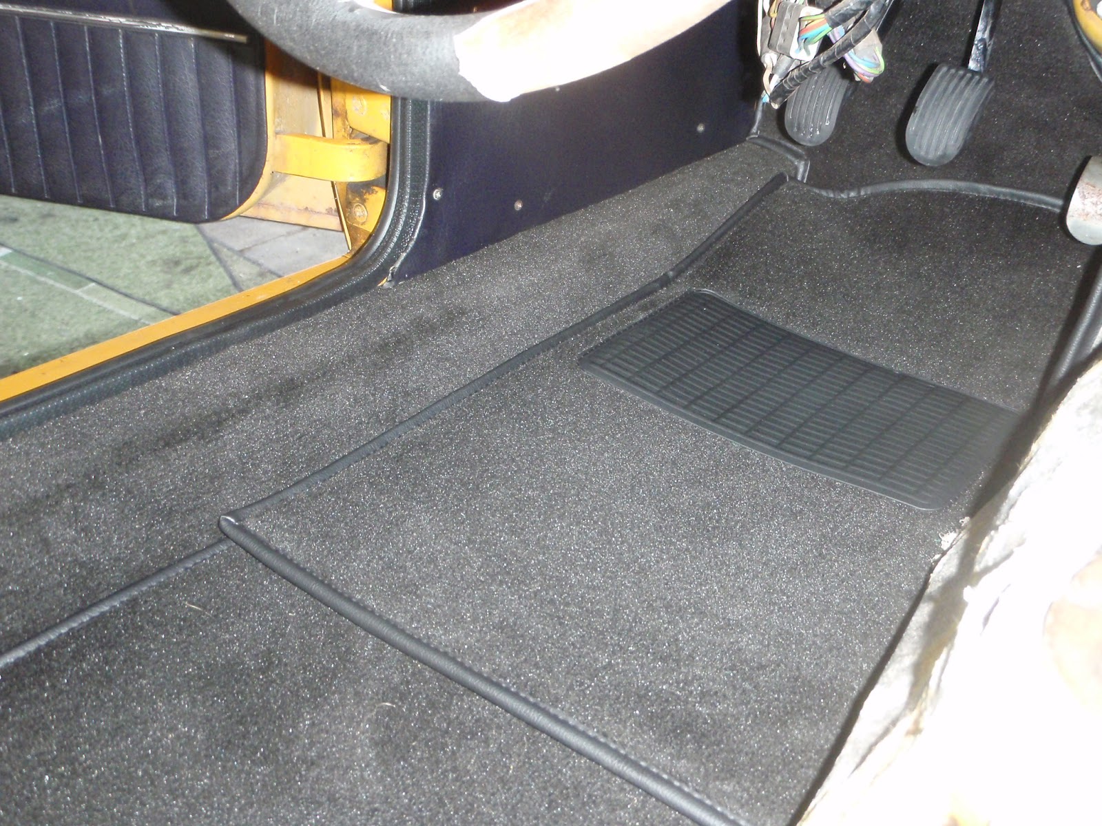 MGB in the Garage Floor paint, carpets, lenses, etc