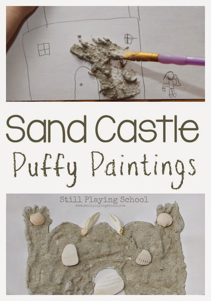 Sand Castle Puffy Paint Art Still Playing School