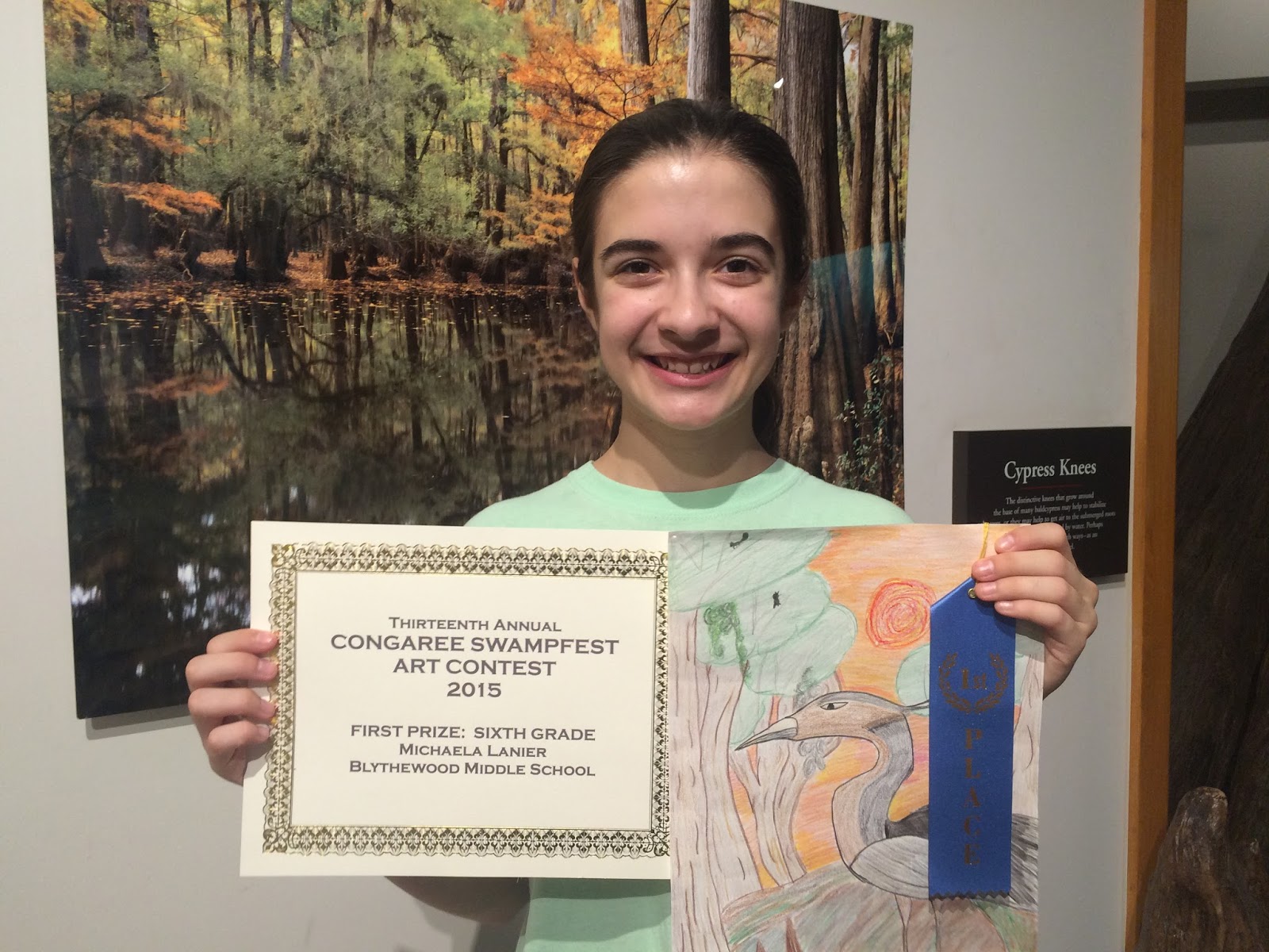 Blythewood Middle School Congaree Swampfest Art Contest Winner