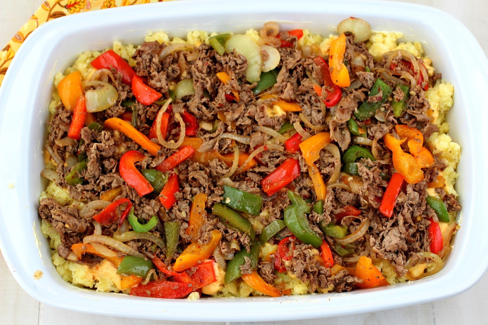 Kitchen Simmer Philly Cheese Steak and Potato Casserole