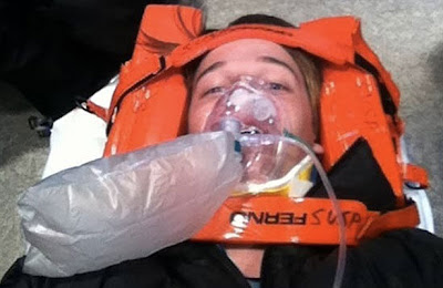 Patrick Schwarzenegger oxygen mask injured