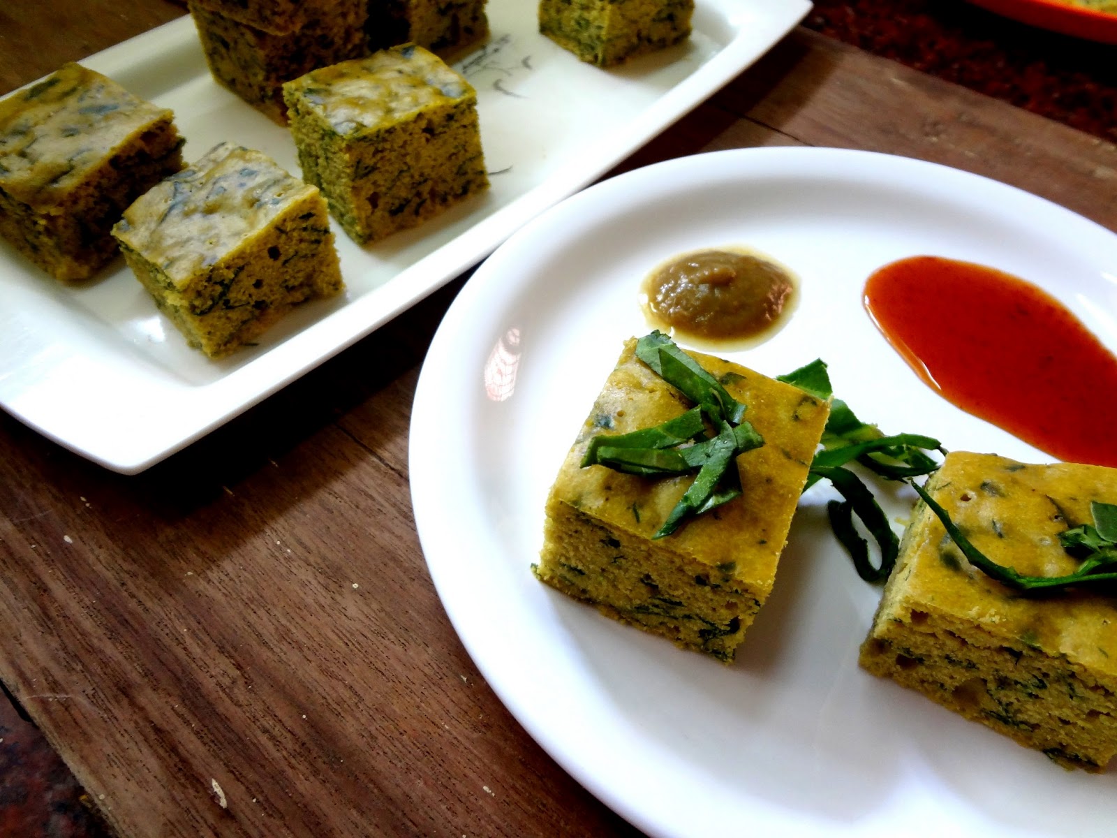 Steamed Healthy Gram flour cakes (DHOKLAS)