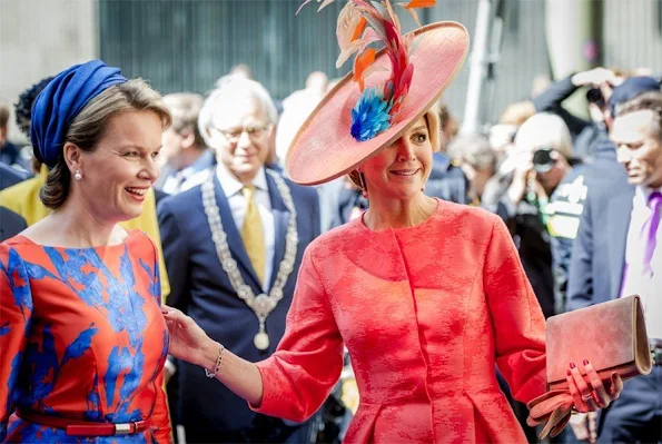 Queen Maxima of The Netherlands and Queen Mathilde of Belgium opened the exhibition of the Flemish Vormidable Contemporary Flemish Sculpture