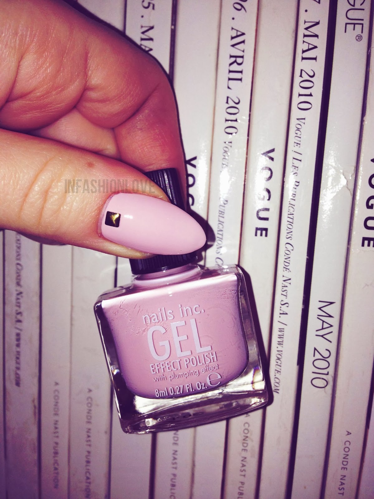 OnTrend Nail Studs + Nails Inc. Gel Effect Polish