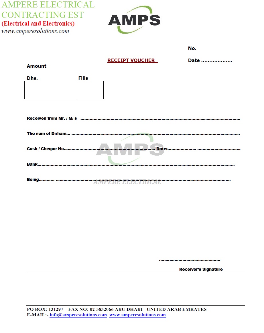 Template For Receipts Of Payment