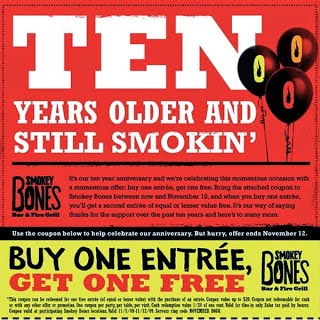 Smokey bones coupon code