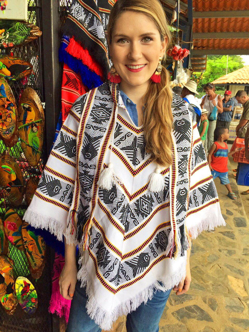 Loving this poncho from the markets of El Valle, Panama